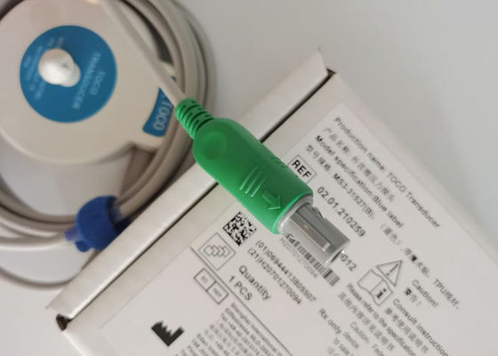 MS3-31527 Toco Transducer Probe 6 Needle Single Slot Blue Ribbon Velcro 2.5m Length