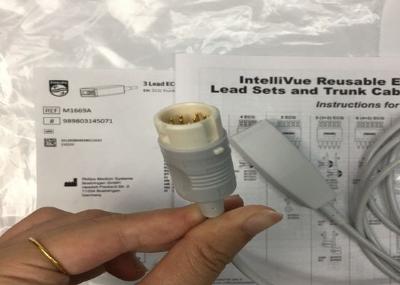 M1669A Interllivue Reusable 3 Lead ECG Cable aAMI/IEC 2.7M TPU Material