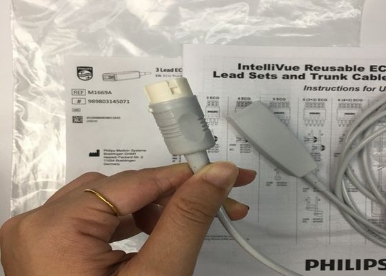 M1669A Interllivue Reusable 3 Lead ECG Cable aAMI/IEC 2.7M TPU Material