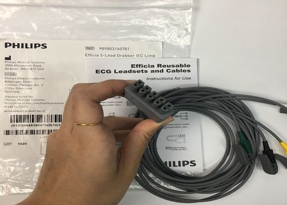 PHLIP Efficia Reusable 5 Lead ECG Cable IEC Limb For Adults