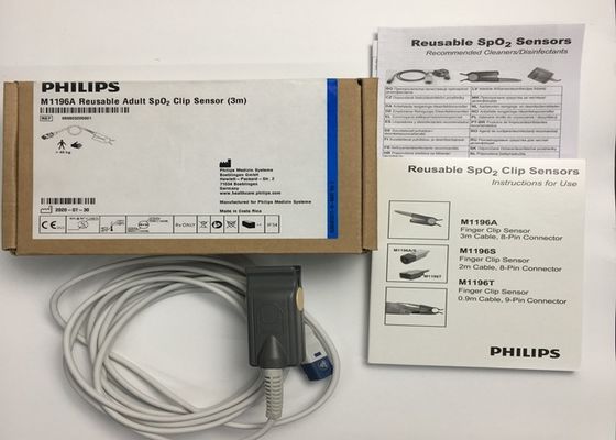 Phlip M1196A ECG Replacement Parts , Finger Clip Sensor 3M With 8 PIN Connector