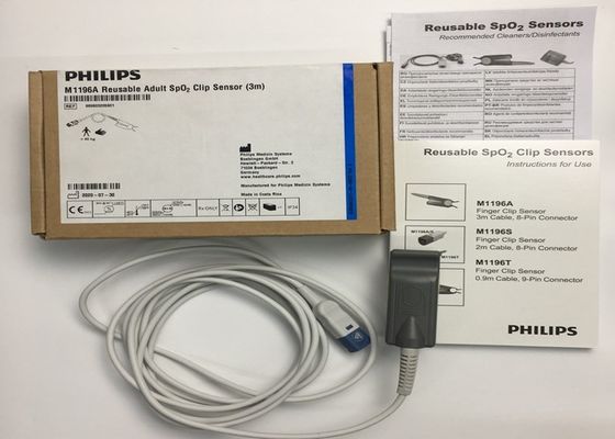 Phlip M1196A ECG Replacement Parts , Finger Clip Sensor 3M With 8 PIN Connector