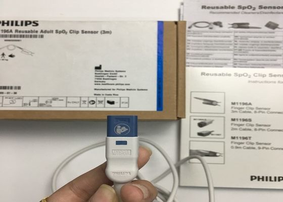 Phlip M1196A ECG Replacement Parts , Finger Clip Sensor 3M With 8 PIN Connector