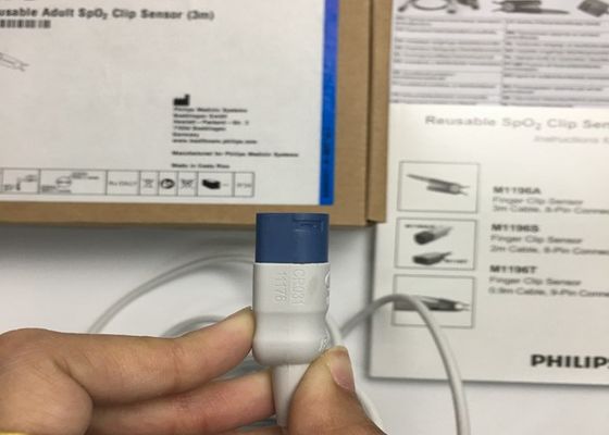 Phlip M1196A ECG Replacement Parts , Finger Clip Sensor 3M With 8 PIN Connector