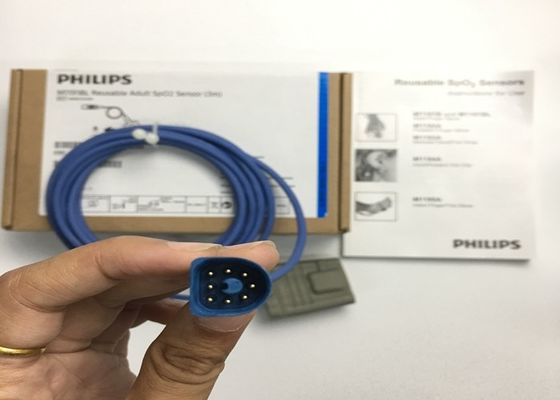 Phlip M1191BL Medical Equipment Spare Parts , Adult SpO2 Sensor 3M D Shape 8 Pins