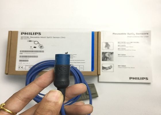 Phlip M1191BL Medical Equipment Spare Parts , Adult SpO2 Sensor 3M D Shape 8 Pins