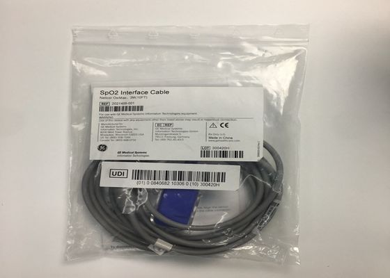 SpO2 Interface Medical Equipment Spare Parts Cable 3M 10ft 2021406-001