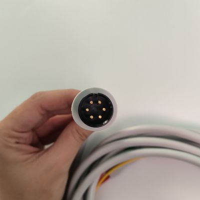 BJ-753P NIHON KOHDEN Heart Conductivity Wire Black Round Head 6 Pin Three Lead European Standard Button