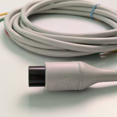 BJ-753P NIHON KOHDEN Heart Conductivity Wire Black Round Head 6 Pin Three Lead European Standard Button