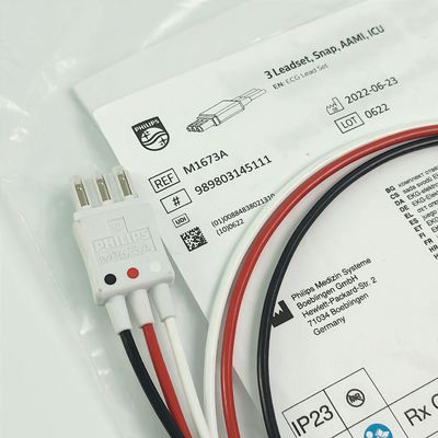 REF M1673A PHILIP Patient Monitor CBL 3 Leadset Snap AAMI ICU PN 989803145111