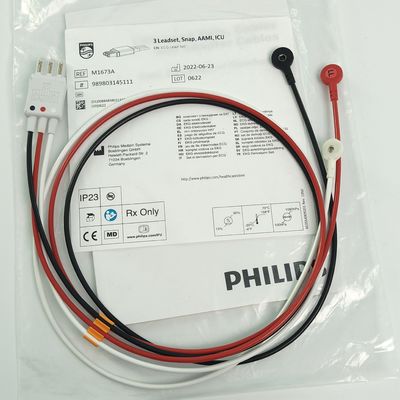 REF M1673A PHILIP Patient Monitor CBL 3 Leadset Snap AAMI ICU PN 989803145111