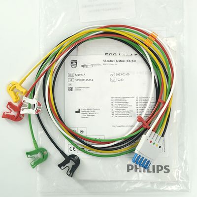 PHILIP Patient Monitor Medical Device Consumables CBL 5 Leadset Grabber IEC ICU REF M1971A 989803125851