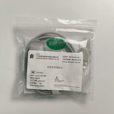 Original Split Adult Finger Clip Blood Oxygen Probe Encrypted 9 Pin DB9 Trapezoidal PN 15-100-0013