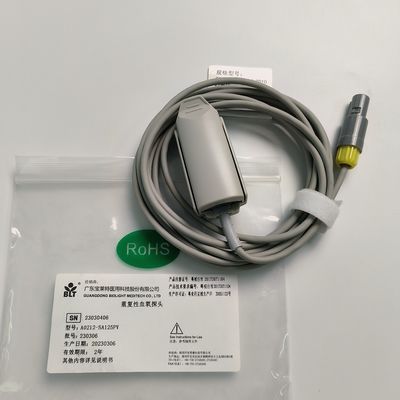 Integrated Adult Finger Clip Blood Oxygen Probe With 5 Needles Yellow Lemo Connector PN 15-100-0010