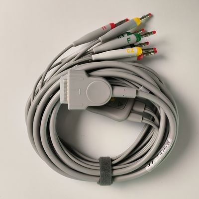 Electrocardiogram Machine Integrated 12 Lead Wire With 15 Pins European Standard IEC Banana Head 4.0