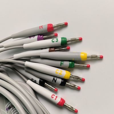 Electrocardiogram Machine Integrated 12 Lead Wire With 15 Pins European Standard IEC Banana Head 4.0