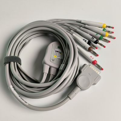 Electrocardiogram Machine Integrated 12 Lead Wire With 15 Pins European Standard IEC Banana Head 4.0