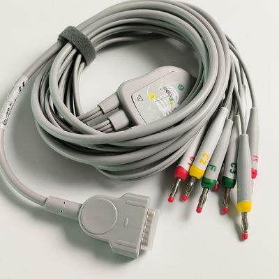 Electrocardiogram Machine Integrated 12 Lead Wire With 15 Pins European Standard IEC Banana Head 4.0