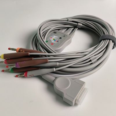 Electrocardiogram Machine Integrated 12 Lead Wire 15 Pin Banana Head 4.0 Chest Guide 3.2M