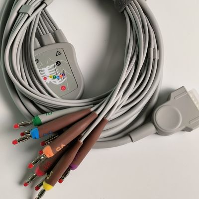 Electrocardiogram Machine Integrated 12 Lead Wire 15 Pin Banana Head 4.0 Chest Guide 3.2M