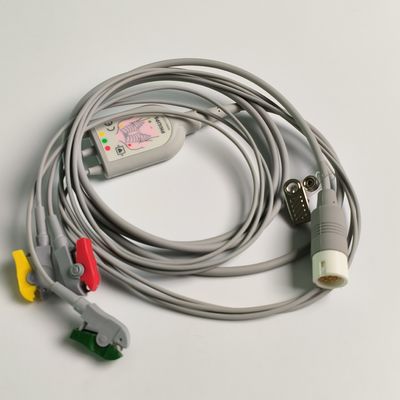 PHILIP Original 3 Lead IEC Leadset.  Red, Green, Yellow，2.6 M Machine End Round 12 Needles PN:989803143171