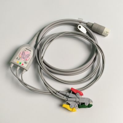 PHILIP Original 3 Lead IEC Leadset.  Red, Green, Yellow，2.6 M Machine End Round 12 Needles PN:989803143171