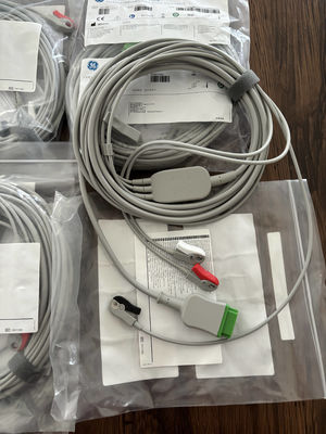 GE Leadwire And Trunk Cable  REF: 5831398 ECG 3 LEAD CABLE UNDETACHABLE GRABBER AHA 4.7M 15FT