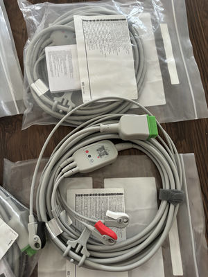 GE Leadwire And Trunk Cable  REF: 5831398 ECG 3 LEAD CABLE UNDETACHABLE GRABBER AHA 4.7M 15FT