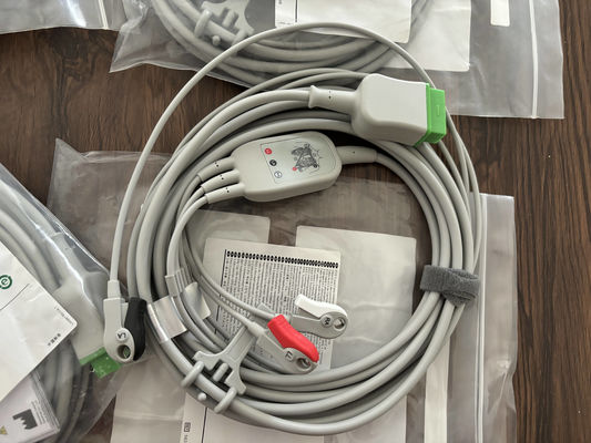 GE Leadwire And Trunk Cable  REF: 5831398 ECG 3 LEAD CABLE UNDETACHABLE GRABBER AHA 4.7M 15FT