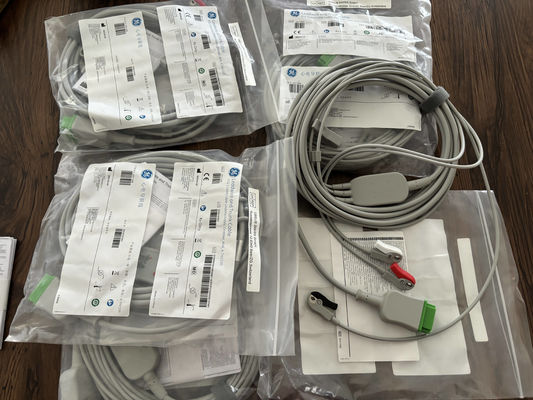 GE Leadwire And Trunk Cable  REF: 5831398 ECG 3 LEAD CABLE UNDETACHABLE GRABBER AHA 4.7M 15FT