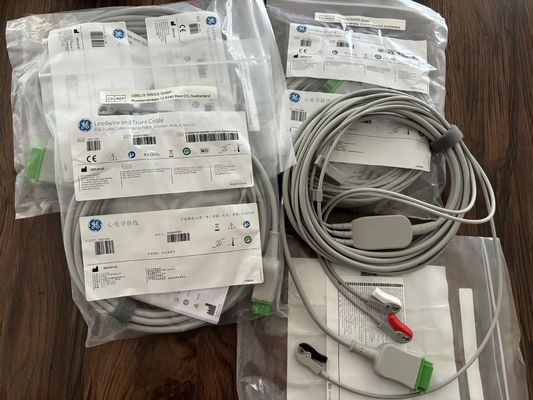 GE Leadwire And Trunk Cable  REF: 5831398 ECG 3 LEAD CABLE UNDETACHABLE GRABBER AHA 4.7M 15FT