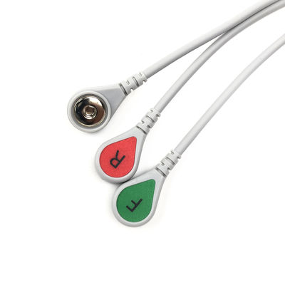 GE REF:2106385-003  ECG Leadwire Set ,3-lead ,Snap ,IEC ,74CM/29IN