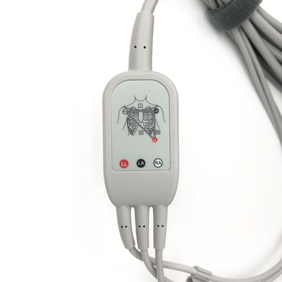 5831398 Leadwire And Trunk Cable ECG 3 Lead Cable Undetachable ,Grabber ,AHA ,4.7M/15 FT