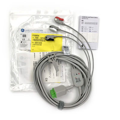 5831398 Leadwire And Trunk Cable ECG 3 Lead Cable Undetachable ,Grabber ,AHA ,4.7M/15 FT