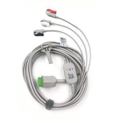 5831398 Leadwire And Trunk Cable ECG 3 Lead Cable Undetachable ,Grabber ,AHA ,4.7M/15 FT
