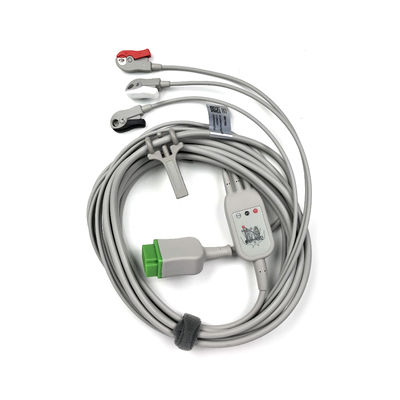 5831398 Leadwire And Trunk Cable ECG 3 Lead Cable Undetachable ,Grabber ,AHA ,4.7M/15 FT