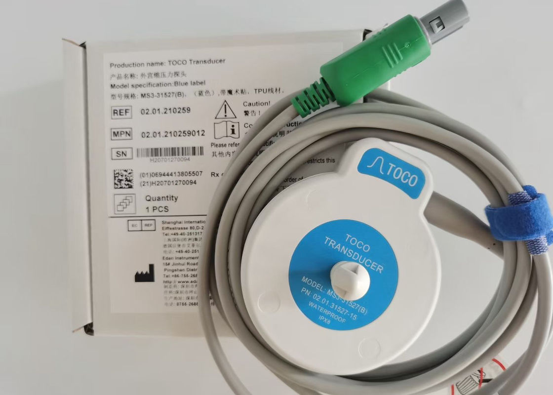 MS3-31527 Toco Transducer Probe 6 Needle Single Slot Blue Ribbon Velcro 2.5m Length