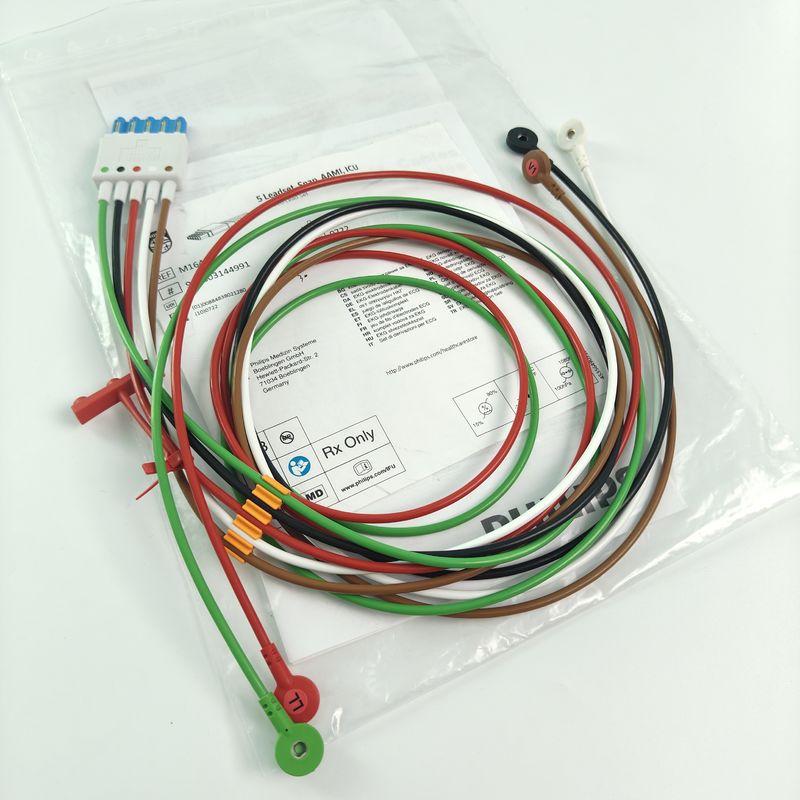 PHILIP Patient Monitor Medical Device Consumables CBL 5 Leadset Snap  AAMI  ICU REF M1644A 989803144991
