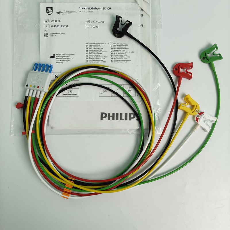 PHILIP Patient Monitor Medical Device Consumables CBL 5 Leadset Grabber IEC ICU REF M1971A 989803125851