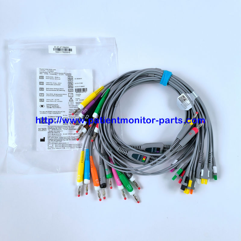EDAN ECG CABLE 18-Lead 4MM Banana IEC Reusable REF EL16DIB181 IPN 01.57.471394