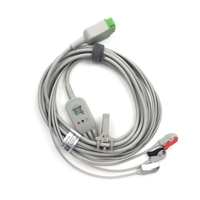 5831398 Leadwire And Trunk Cable ECG 3 Lead Cable Undetachable ,Grabber ,AHA ,4.7M/15 FT